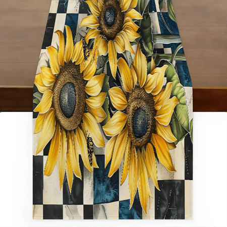 

Qzaxky Table Runner Boho Table Runner Sunflowers Bohemian Boho Outdoor Table Runner Decoration for Indoor Outdoor Home Dinner Party Wedding Decor 13 x 90 Inch