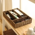 thumbnail image 7 of Clearance Sale!Rattan Woven Divided Cutlery Storage Organizer Caddy Tote - Basket Holder for Kitchen Table,Cabinet,Pantry - Holds Silverware,Forks,Knives,Spoons,Napkins and other Utensils, 7 of 7