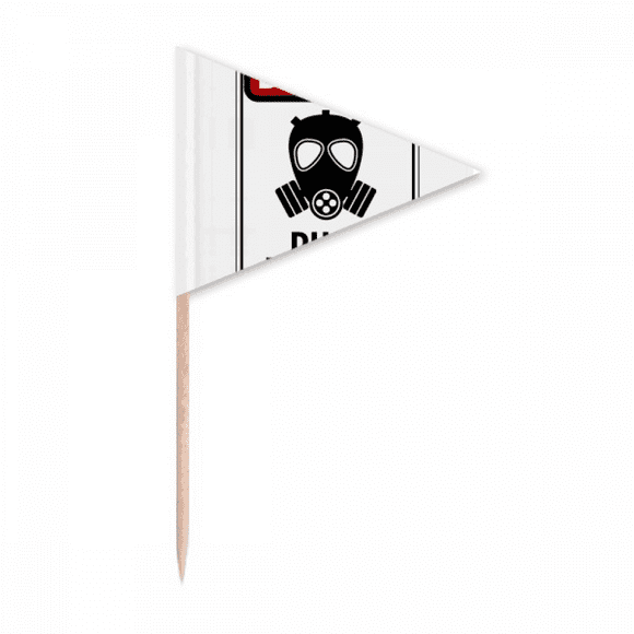 Danger Symbol Dust Hazard Warning Signs Toothpick Triangle Cupcake Toppers Flag