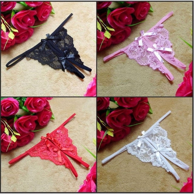 Ropa interior sexy para mujer, ropa interior de encaje transparente con entrepierna de encaje, tentación, pantalones de tres puntos