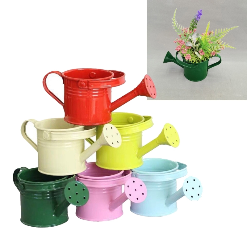 lanema 6Pcs Vibrant Mini Watering Can With Handle Durable Galvanized Iron For Garden