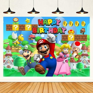 Pop The Party Mario Birthday Party Decoration Kit, Mario Foil Balloon,  Happy Birthday Banner, Curtains, and Ballons
