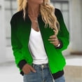 thumbnail image 2 of Spring Savings Clearance Lindreshi Fall Jackets for Women Quilted Women's Casual Temperament Fashion Stand Collar with Pocket Zipper Jacket Printed Long Sleeve Casual Coat, 2 of 5