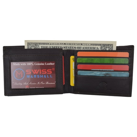 RFID Blocking Handcrafted Cowhide Leather Men's Bifold Premium Flap Top Wallet