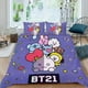 thumbnail image 2 of BT21 Conjunto de sábanas temático, trío de piezas, cómodo y amigable con la piel, diseño único, regalo de decoración para el hogar para familiares, amigos y fans,140cm *210cm, 2 of 6