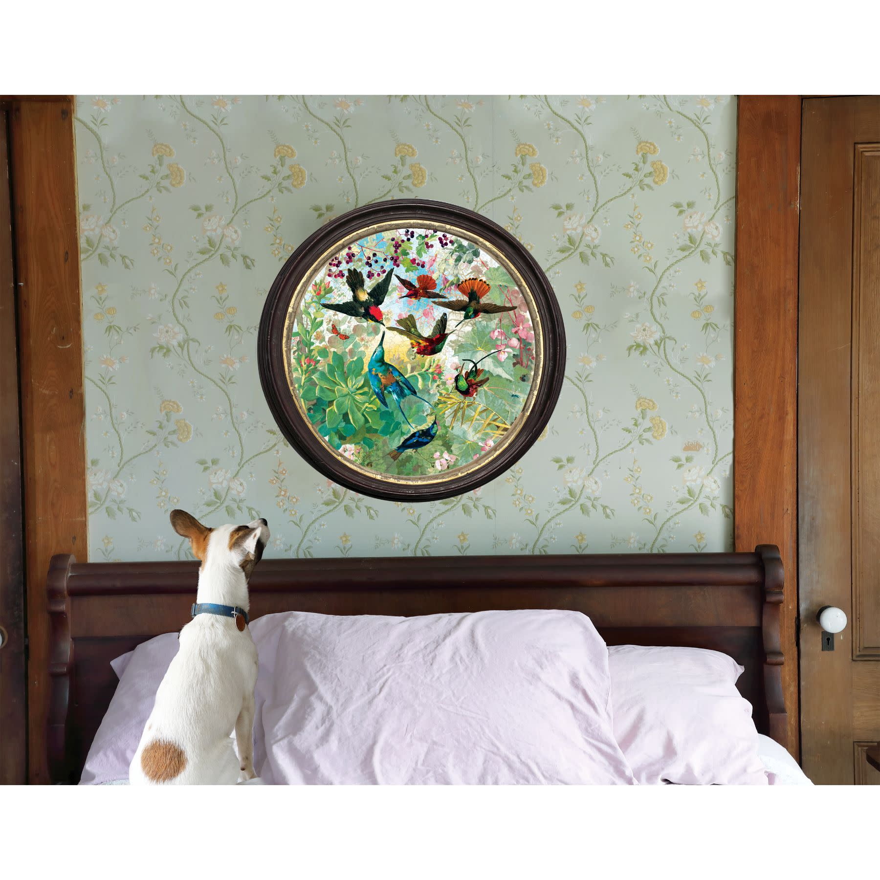 eeBoo Piece and Love Hummingbirds 500 Piece Round Circle Jigsaw Puzzle