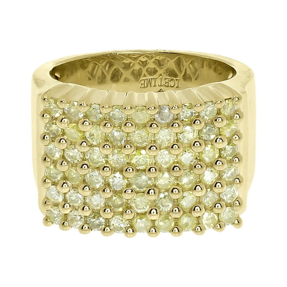 10k Yellow Gold Mens 14mm Canary Diamond Fashion Band Ring (2.50 ct)