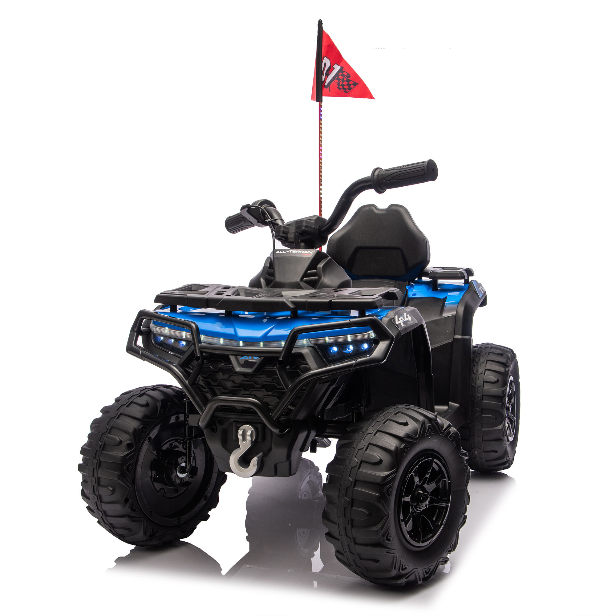 Bikes 24V 160W Electric Ride-On ATV – Realistic Off-Road Design with 2WD,Decorative Flags,On/Off Light Switch,Volume Control W/ Bluetooth,USB Port,Built-in Music & Multi-Color,recommended