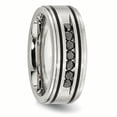 thumbnail image 5 of Stainless Steel Black IP-plated & Black Diamonds 9mm Band, 5 of 11