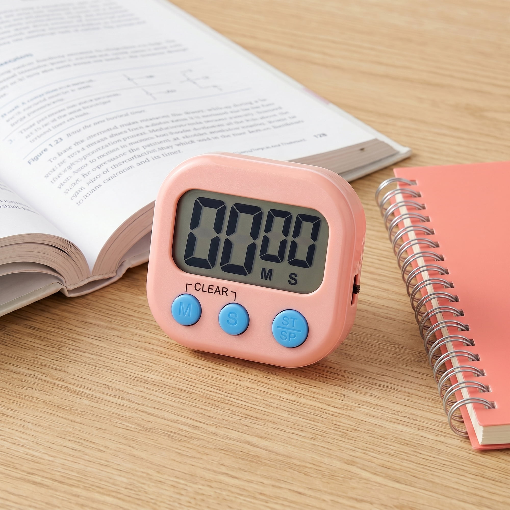 Unique Bargains Loud Alarm Magnetic Backing Kitchen Timer for Cooking Pink