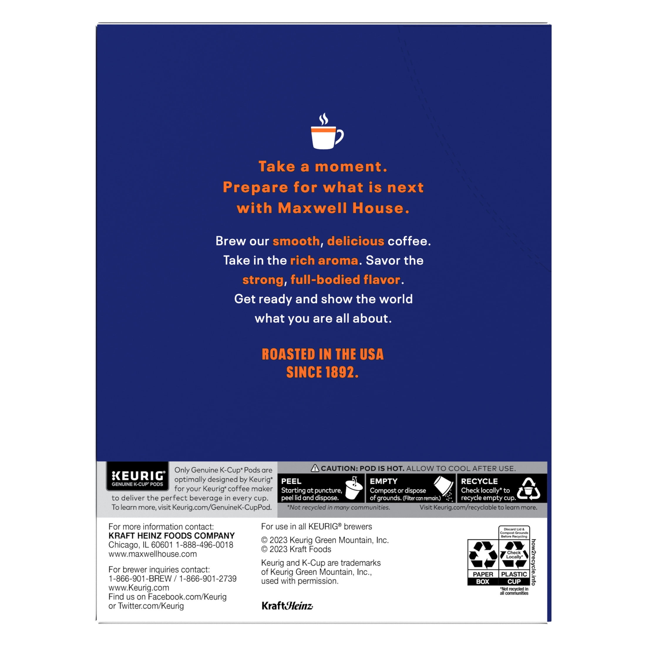 (4 pack) Maxwell House House Blend Decaf Coffee K-Cup Pods, Decaffeinated, 24 ct Box