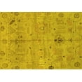 thumbnail image 1 of Ahgly Company Machine Washable Indoor Rectangle Oriental Yellow Traditional Area Rugs, 7' x 10', 1 of 4