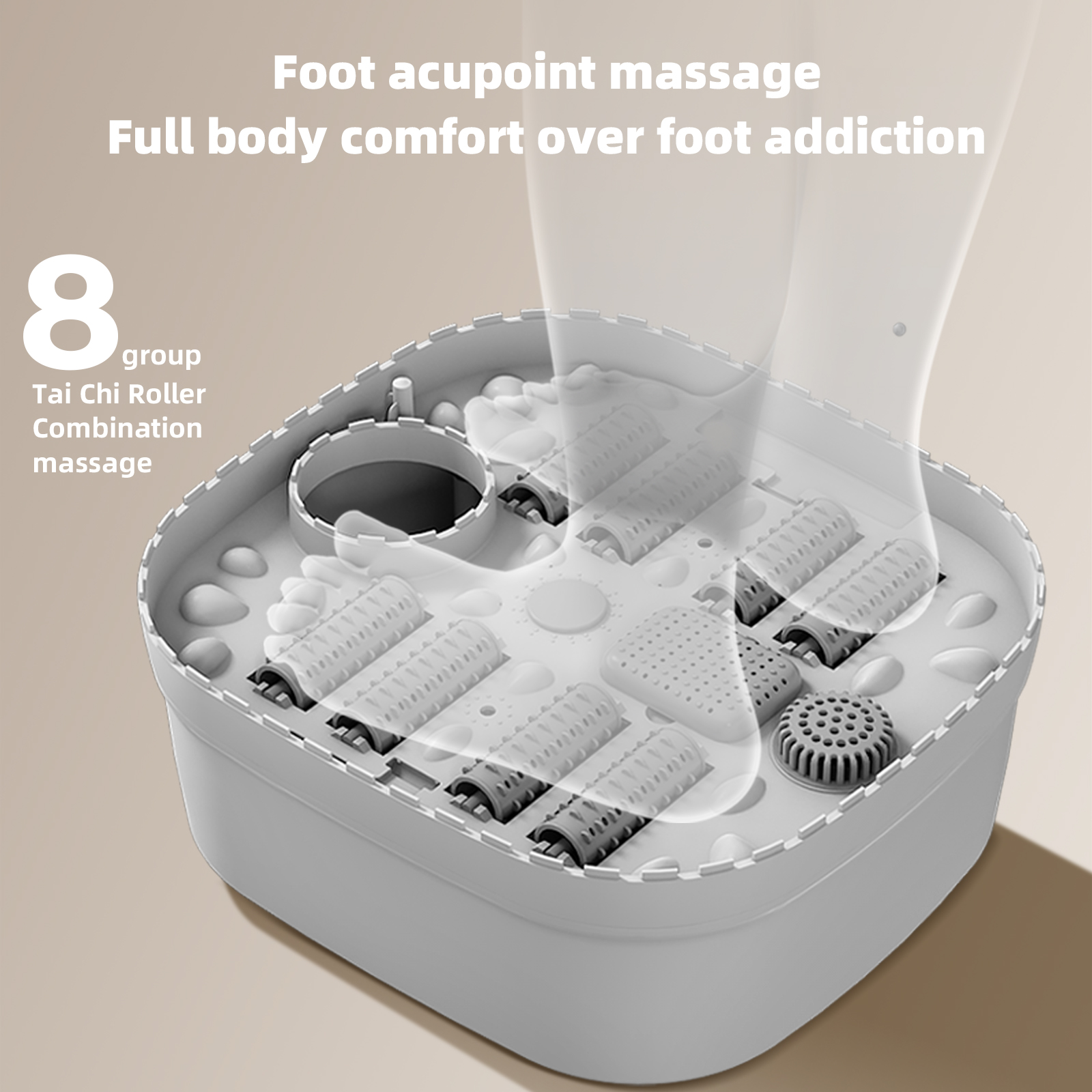 WERTYI Foot Spa Bath Massager with Heat, Bubbles and Red Light, 8 Massage Roller Pedicure, Foldable Portable Tub for Foot Soaker with Temperature Control, Gift For Mom/Dad/Women/Men