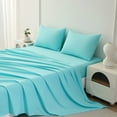 thumbnail image 3 of Beartech Polyester Bed Sheets Set 4 Piece King Size Sheet Set, Soft & Lightweight And Breathable Bedding Set, Fitted Sheet, Flat Sheet & 2 Pillowcases-Sky Blue, 3 of 9