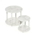 thumbnail image 6 of Furinno Turn-N-Tube 2-Tier Round Wooden End Table, Marble White, 6 of 7