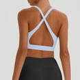 thumbnail image 4 of EaskTriop Sports Bras for Women V Neck Padded Yoga Bra Wireless Seamless Workout Crop Top Strappy Criss Cross Back Low Impact Fitness, 4 of 6