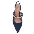 thumbnail image 2 of FSJ Women Stylish Pointed Closed Toe Pumps Stiletto High Heels Pearl Buckle Strap Slingback Sandals Wedding Party Dress Shoes Size 5 Blue, 2 of 4