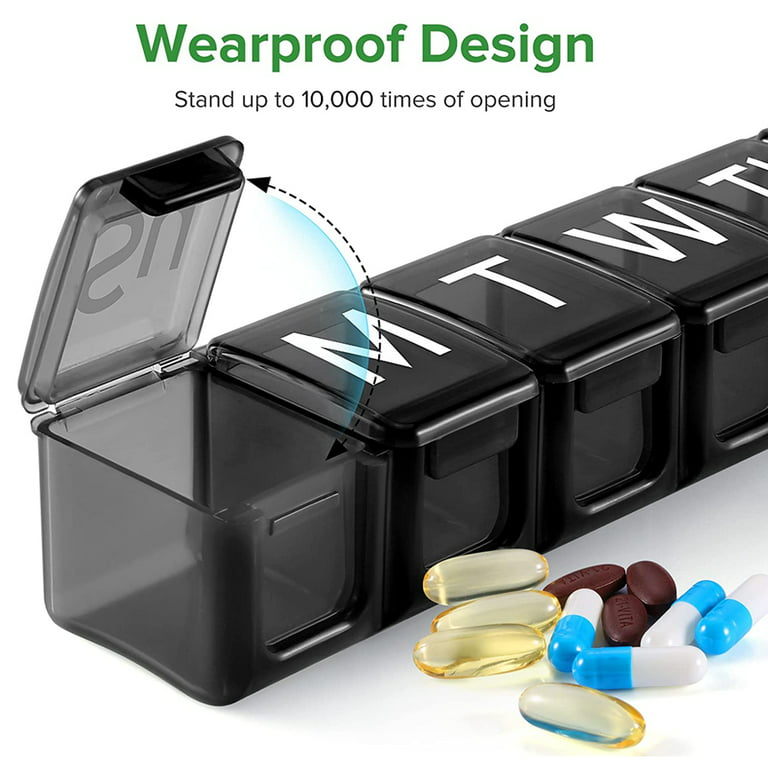 2PCS Cute Pill Organizer, Travel Pill Box, Small Pill Case Container,  Medicine O