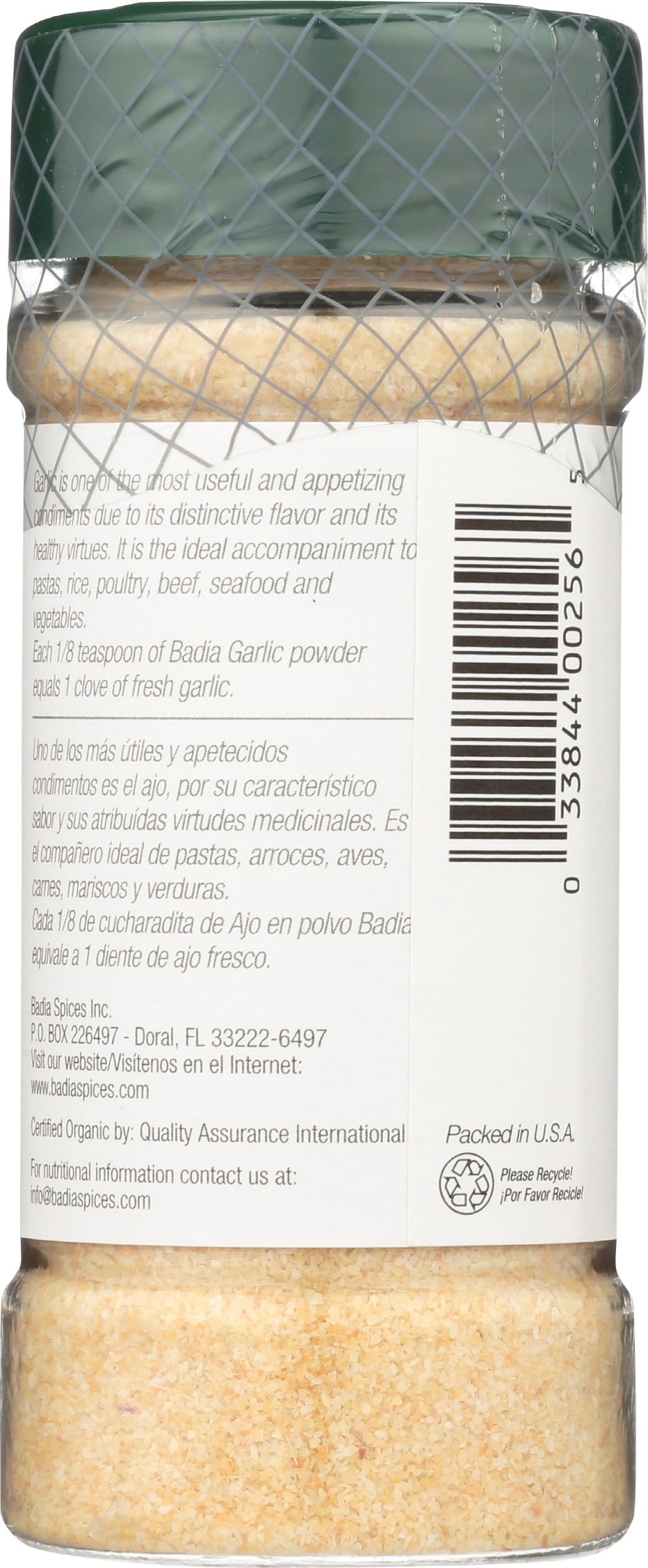 Pack of 8, Badia Organic Garlic Powder, 3 oz