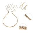 thumbnail image 3 of 1 Pc Diadema de flecos de tres filas de strass para mujeres y niñas en tono dorado, 3 of 6