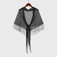 thumbnail image 5 of HuangHuanChen Shawl Wraps for Women With Fringe Triangel Tie Cape Scarf Glitter Hollow Out Soft Breathable Scarf Sheer Mesh Shawls and Wraps for Evening Dresses One Size, 5 of 7