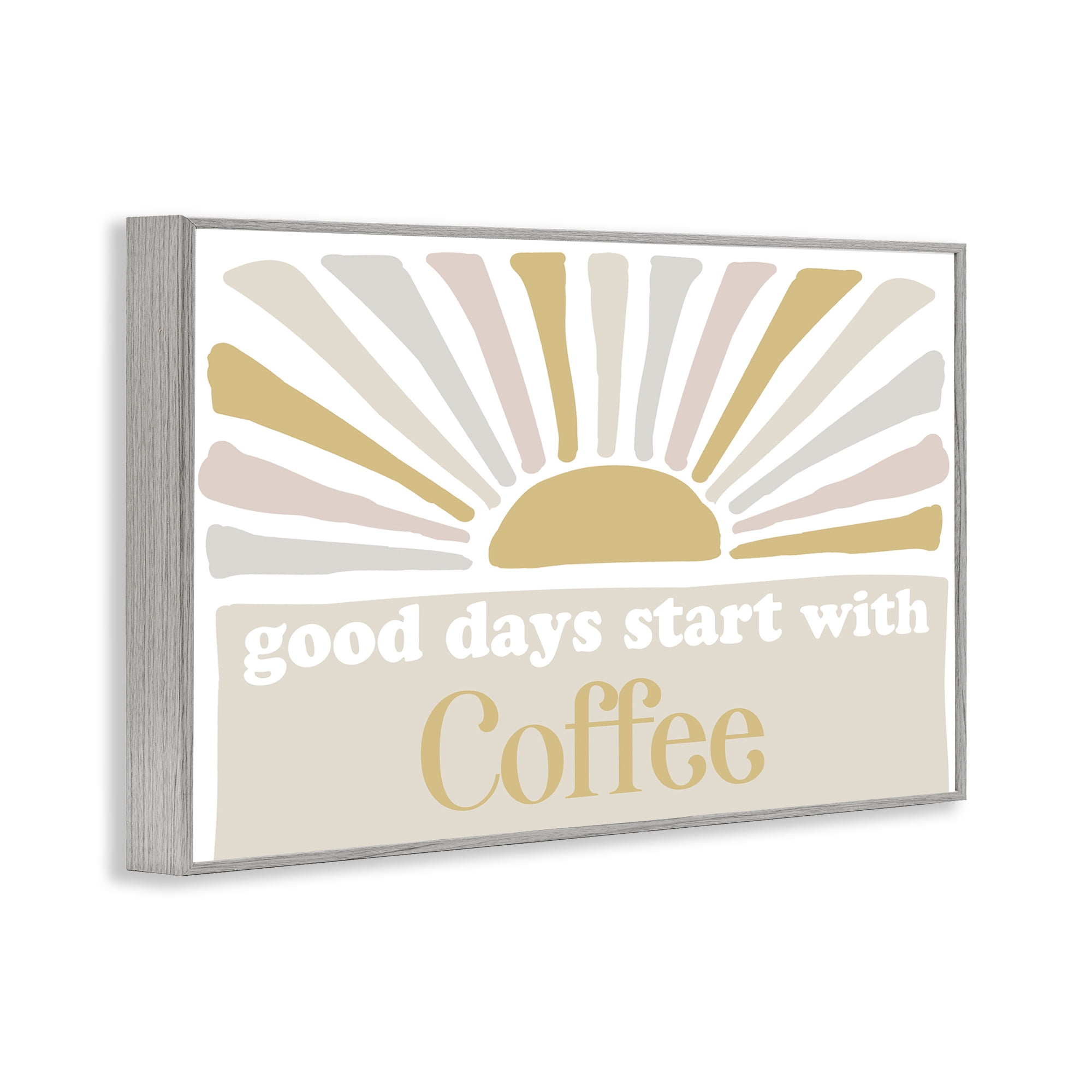 Stupell Industries Good Days Coffee Landscape Painting Gray Framed Art Print Wall Art, 30 x 20