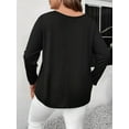 thumbnail image 4 of Womens Summer Cold Shoulder Tops Long Sleeve T Shirts Pullover -Strap Cutout Design Blouses Black 4XL, 4 of 5