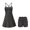 Black Polka Dot, variant on KEIAHUAN Flame Print Women Tennis Dress with Built in Shorts Stretchy Golf Outfits 2 Piece Set Golf Dresses with Pocket Lightweight Spaghetti Strap Athletic Dress Medium