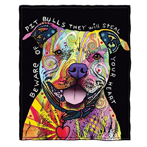 Dawhud Direct Dean Russo Beware of Pit Bulls They Will Steal Your Heart Fleece Throw Blanket