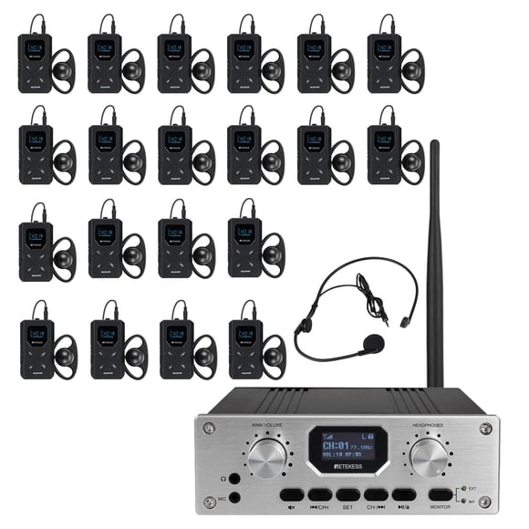Sistema de Interpretación Retekess TT119 Alcance de 300m 1 Transmisor 20 Receptores