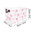 thumbnail image 3 of Unique Bargains 1 Pc Storage Basket with Handles Bow Print Gift Basket 14.9"x10.2"x8.6" Pink White, 3 of 6