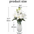 thumbnail image 3 of Senfot Faux Lily Flowers with Vase, 6 Heads Full Bloom & 3 Buds for Home Table Office Wedding Party Decor White, 3 of 7