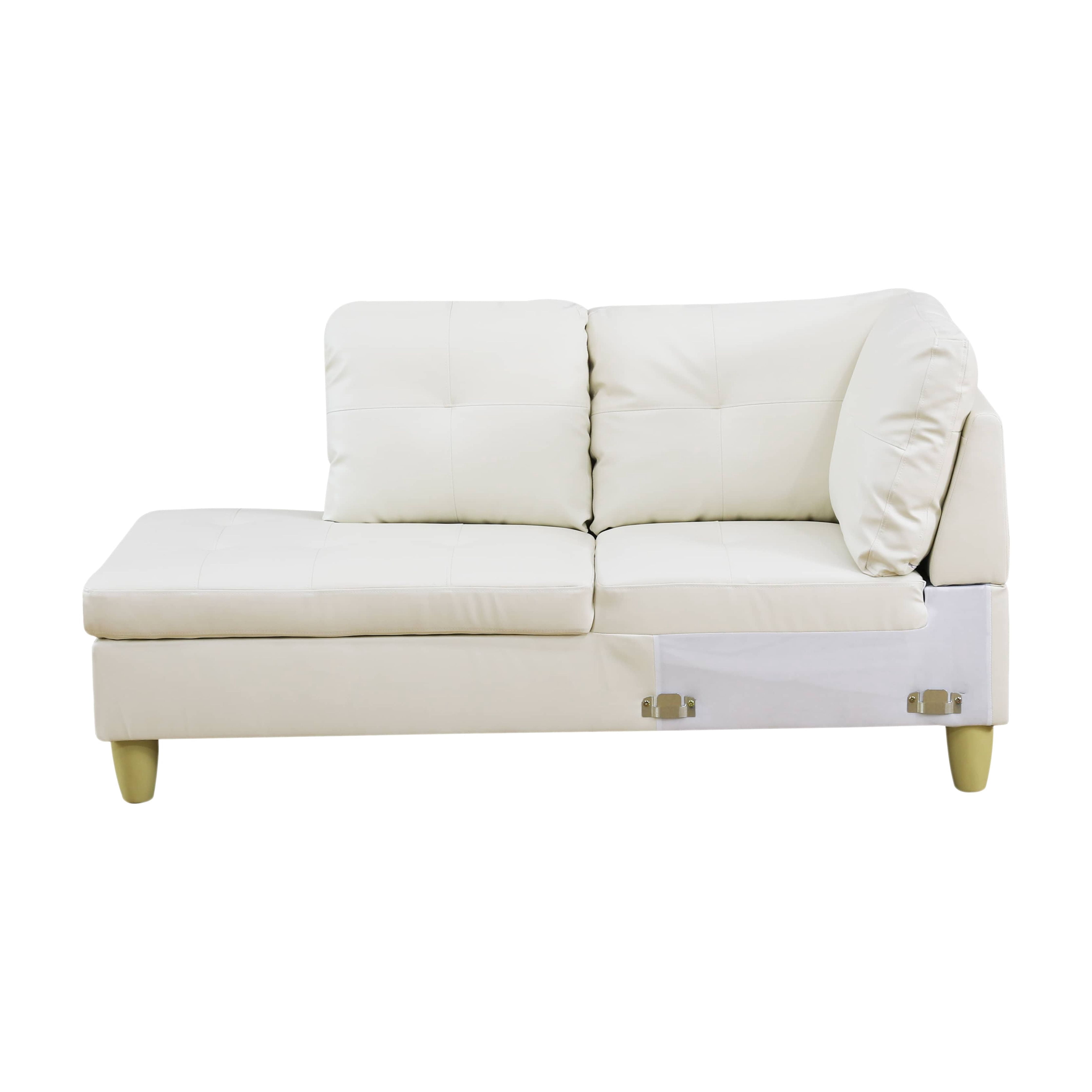 MAYEERTY White Modern 3-Piece Couch Crisp Tone Bright Fresh Living Room Ambiance