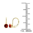 thumbnail image 4 of AoneJewelry Garnet Gemstone Leverback Earring for Women| 14K Yellow Gold 6mm 1.40 Carat 2 Stone Round Cut Prong Setting Genuine Diamond, 4 of 4