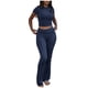 thumbnail image 1 of Conjuntos de 2 piezas para mujer: top ajustado de manga corta y leggings acampanados de talle bajo, ropa deportiva de viscosa 92 % para el día a día y ocasiones informales, 1 of 4