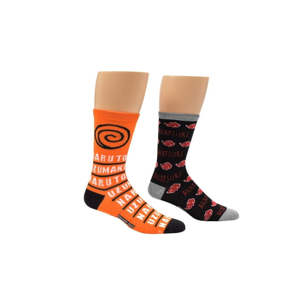 Naruto Shippuden - Naruto Crew Socks 2 pair pack - Walmart.com ...