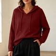 thumbnail image 6 of yillto Womens Hoodies Long Sleeve Crewneck Casual Shirts Tops Solid Color Loose Breathable Tee, 6 of 6