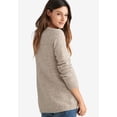 thumbnail image 2 of Ellos Plus Size Stretch Scoop Neck Curved Hem With Buttons Pullover Sweater, 2 of 4