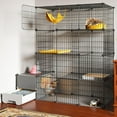 thumbnail image 5 of Oneluck Cat Cage with Litter Box, 4-Tier DIY Enclosures Large Playpen Detachable Metal Wire Kennel Indoor Crate Large Exercise Place Ideal for 1-2 Cats, 41.3" L x 17.8" W x 55.1" H, 5 of 8