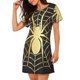 thumbnail image 2 of Easygdp Gold Spider On The Web Camisón de manga corta para mujer, informal, estampado, 2 of 6