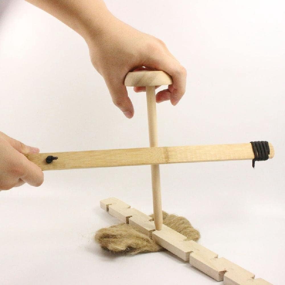 ABPETE Primitive Fire Starter Tool Wood Bow Drill Survival Friction Kit Accessory for Camping Hiking Backpacking Fishing Picnic Hunting