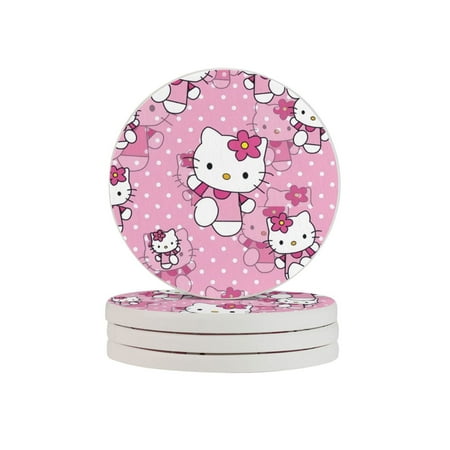 

Hello Kitty Diatomaceous Earth Coaster Diatomite Drink Coasters Water Absorbent Coaster Quick Drying Large Absorbent Kitchen Round W10 X D10 X H0.9 Cm (1 2 4 6 Pack)