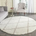 thumbnail image 3 of SAFAVIEH Montreal Vesela Geometric Diamonds Shag Runner Rug, Ivory/Beige, 2'3" x 5', 3 of 11