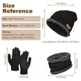 thumbnail image 3 of 3 PCS Kids Winter Beanie Scarf Gloves Set, Touch Screen Gloves Cold Weather Neck Warmer Skull Cap - Black, 3 of 7