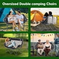 thumbnail image 4 of Foldable Double Camping Couch, Padded Loveseat with Cup Holders, Side Pockets, Wine Holder & Carry Bag for Outdoor Adventures, 4 of 6