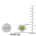 thumbnail image 4 of Dazzlingrock Collection 8mm Heart Peridot & Round White Diamond Double Halo Engagement Ring Set for Women (0.65 ctw, Color I-J, Color I1-I2) in 18K White Gold, Size 7.5, 4 of 5