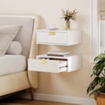 thumbnail image 2 of HOMCOM Floating Nightstands Set of 2, Bedside Tables White, 2 of 10