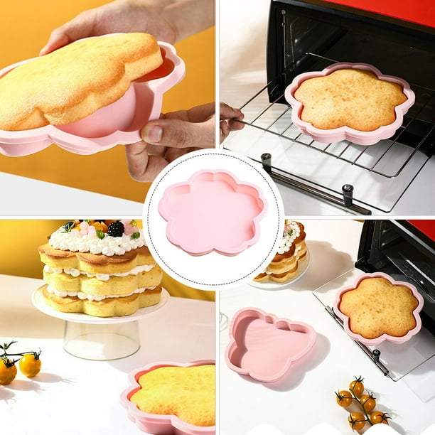PENIKOKO 2Ud De Silicona Para Pasteles Y Bocadillos Con Textura Estilizada Color Rosa