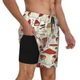 thumbnail image 3 of Goofa Cartoon Mushrooms Printed Men's Swim Trunks Board Shorts Quick Dry Mens Swimming Trunks with Compression Liner,Breathable Fit Hawaii Beach Shorts-, 3 of 9