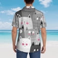 thumbnail image 6 of Balery Cats Group Print Men's Hawaiian Shirts Short Sleeve Beach Shirt Relaxed Fit Vacation Button Down Shirts-Small, 6 of 9
